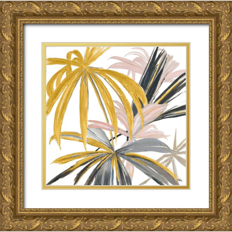 Palmichas Design Gold Ornate Wood Framed Art Print with Double Matting by Pinto, Patricia