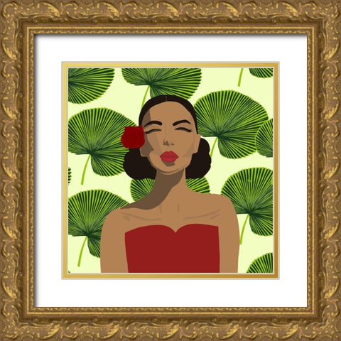 Exotic Lady Gold Ornate Wood Framed Art Print with Double Matting by Bucheli, Jen