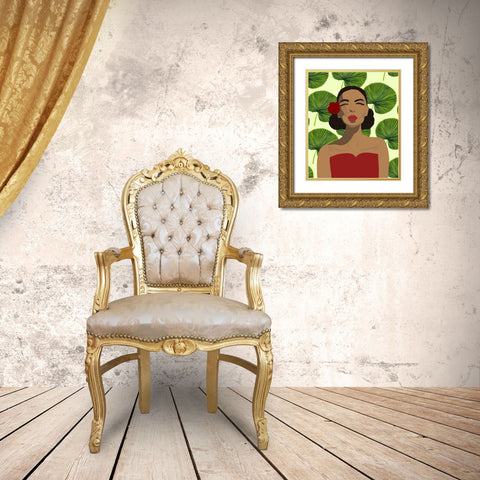 Exotic Lady Gold Ornate Wood Framed Art Print with Double Matting by Bucheli, Jen