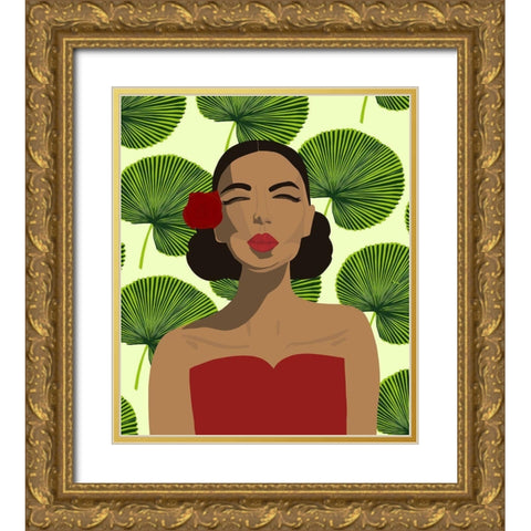 Exotic Lady Gold Ornate Wood Framed Art Print with Double Matting by Bucheli, Jen