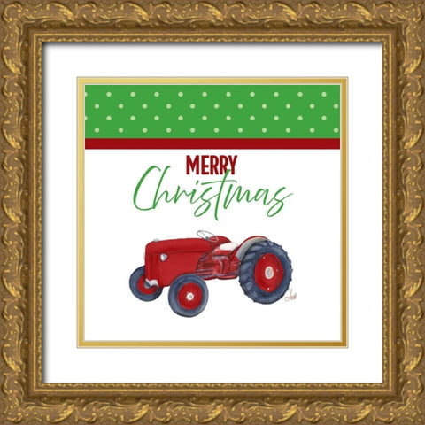 Country Christmas III Gold Ornate Wood Framed Art Print with Double Matting by Metz, Andi