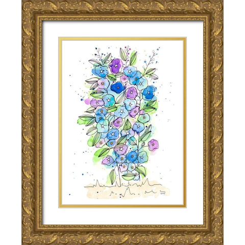 So Much Happiness Gold Ornate Wood Framed Art Print with Double Matting by Krinlox