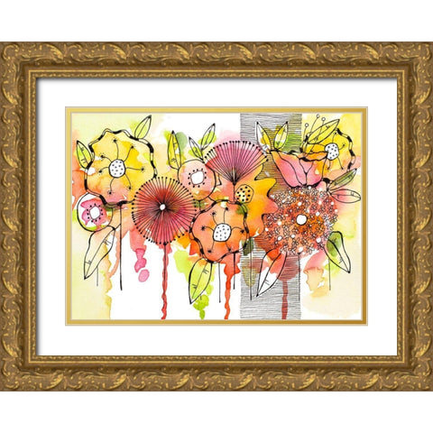 A Splash of Intrigue Gold Ornate Wood Framed Art Print with Double Matting by Krinlox