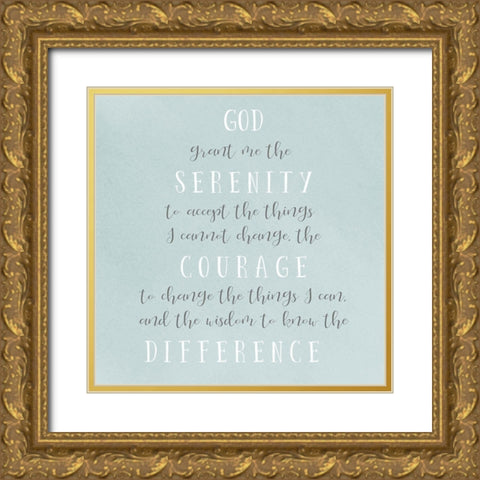 Serenity Prayer Gold Ornate Wood Framed Art Print with Double Matting by SD Graphics Studio