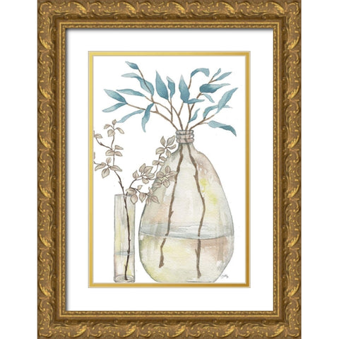 Serenity Accents I Gold Ornate Wood Framed Art Print with Double Matting by Medley, Elizabeth