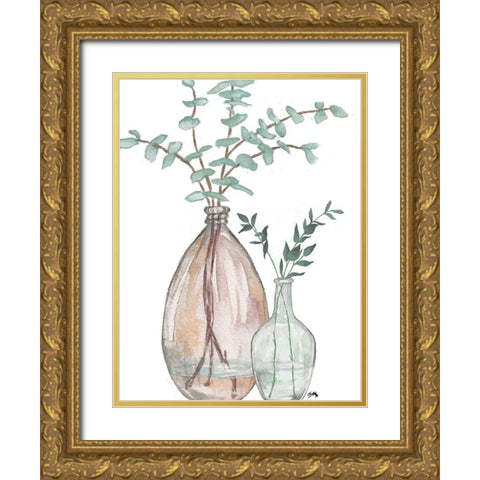 Serenity Accents III Gold Ornate Wood Framed Art Print with Double Matting by Medley, Elizabeth