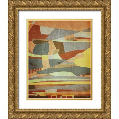 Broken Sky Abstract Gold Ornate Wood Framed Art Print with Double Matting by Meneely, Dan