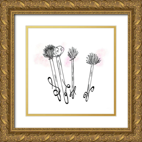 Makeup Line Sketch I Gold Ornate Wood Framed Art Print with Double Matting by Ritter, Gina