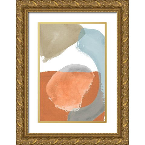 Shapes In Pastel  II Gold Ornate Wood Framed Art Print with Double Matting by Medley, Elizabeth