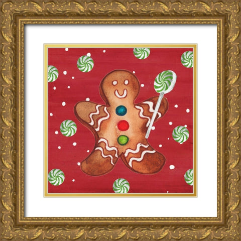 Gingerbread And Hot Cocoa I Gold Ornate Wood Framed Art Print with Double Matting by Medley, Elizabeth