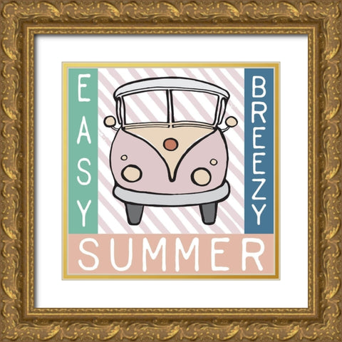 Easy Breezy Summer Gold Ornate Wood Framed Art Print with Double Matting by Medley, Elizabeth