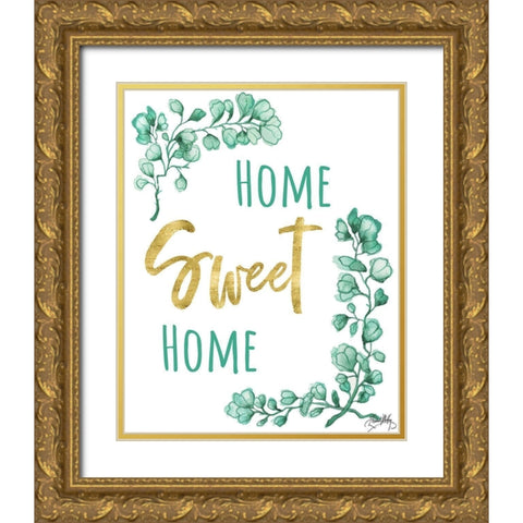Home Sweet Home Gold Ornate Wood Framed Art Print with Double Matting by Medley, Elizabeth