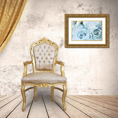Blue Summer Garden Gold Ornate Wood Framed Art Print with Double Matting by Loreth, Lanie