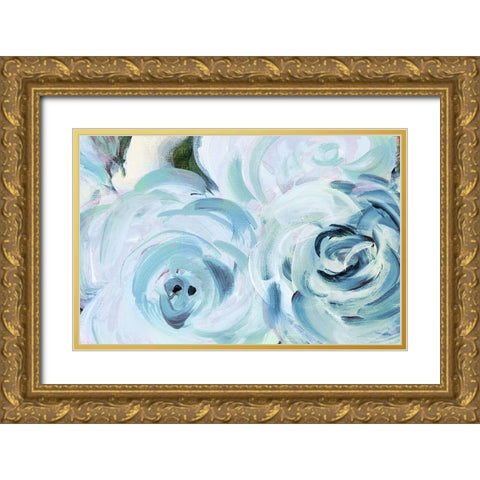 Blue Summer Garden Gold Ornate Wood Framed Art Print with Double Matting by Loreth, Lanie