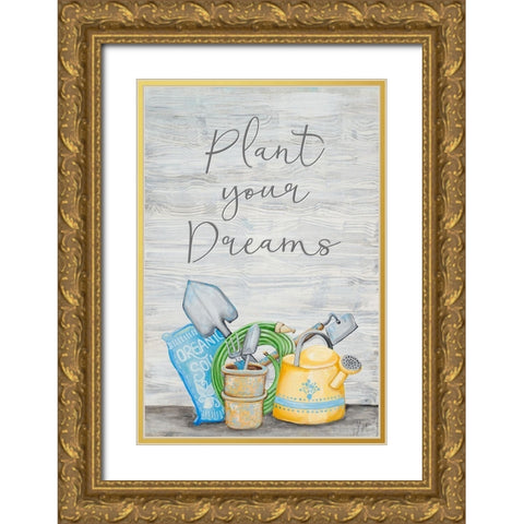 Garden Tools Gold Ornate Wood Framed Art Print with Double Matting by Ritter, Gina