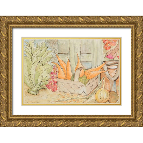 Garden Vegetables Gold Ornate Wood Framed Art Print with Double Matting by Ritter, Gina