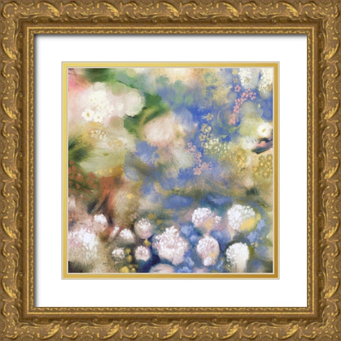 Flower Impression I Gold Ornate Wood Framed Art Print with Double Matting by Meneely, Dan