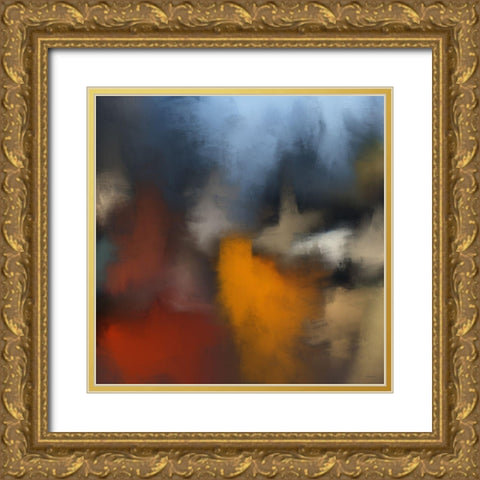 Night Street Abstract I Gold Ornate Wood Framed Art Print with Double Matting by Meneely, Dan