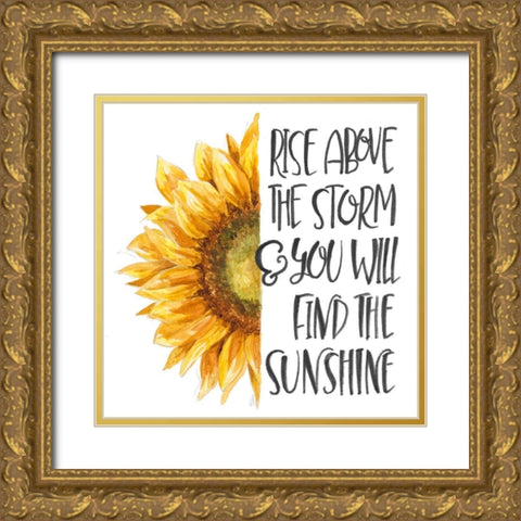 Harvest Sunflower Inspiration Gold Ornate Wood Framed Art Print with Double Matting by Pinto, Patricia