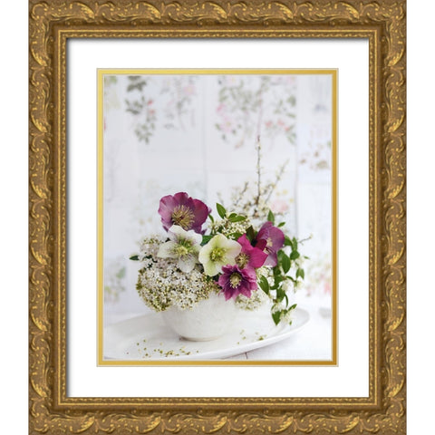 Soft And Elegant Gold Ornate Wood Framed Art Print with Double Matting by Gardner, Sarah