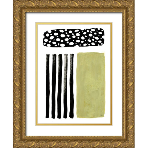 Green Jungle Time Gold Ornate Wood Framed Art Print with Double Matting by Pinto, Patricia