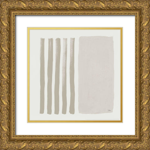 Gray Space Abstract II Gold Ornate Wood Framed Art Print with Double Matting by Pinto, Patricia