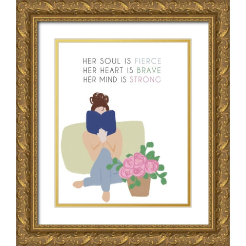 HER Gold Ornate Wood Framed Art Print with Double Matting by Quach, Anna