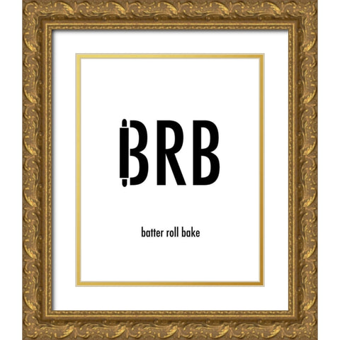 BRB Gold Ornate Wood Framed Art Print with Double Matting by Quach, Anna
