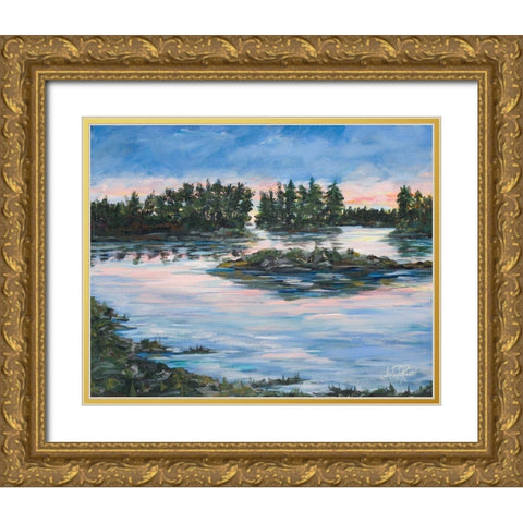 Cypress Lake Gold Ornate Wood Framed Art Print with Double Matting by DeRice, Julie