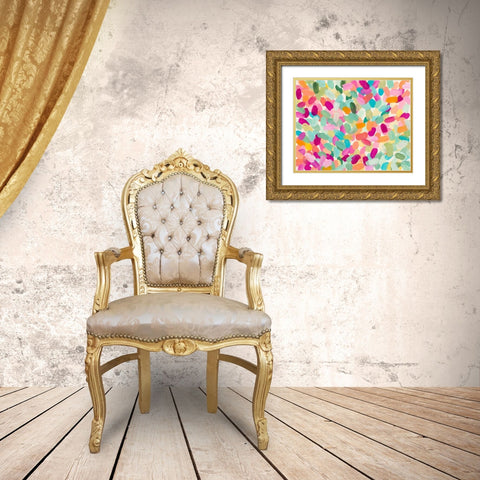 Tropical Dot Party Gold Ornate Wood Framed Art Print with Double Matting by Loreth, Lanie