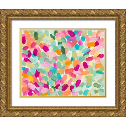 Tropical Dot Party Gold Ornate Wood Framed Art Print with Double Matting by Loreth, Lanie