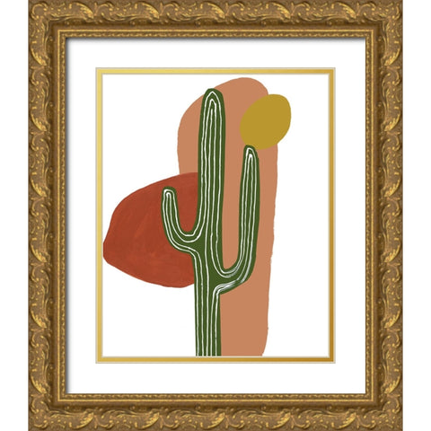 Terracotta Arizona I Gold Ornate Wood Framed Art Print with Double Matting by Pinto, Patricia