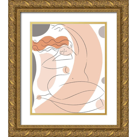 Elegant Line Drawing I Gold Ornate Wood Framed Art Print with Double Matting by Mosher, Deidre