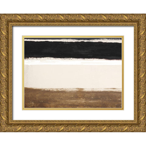 Mid Town Living Abstract Gold Ornate Wood Framed Art Print with Double Matting by Meneely, Dan