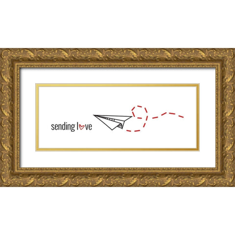 Sending Love Gold Ornate Wood Framed Art Print with Double Matting by Torres, Melanie