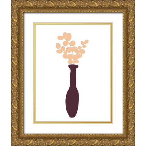 Modern Floral Gold Ornate Wood Framed Art Print with Double Matting by Torres, Melanie