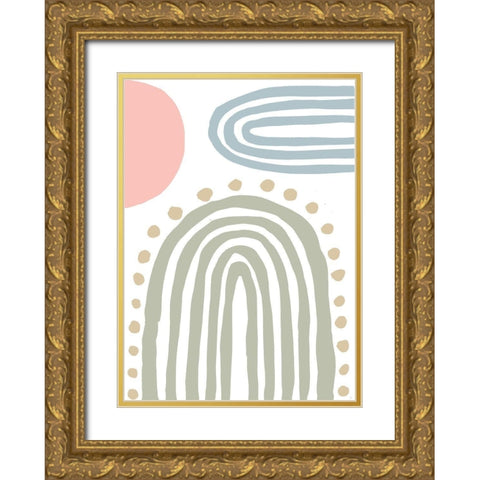 Rainbow I Gold Ornate Wood Framed Art Print with Double Matting by Medley, Elizabeth