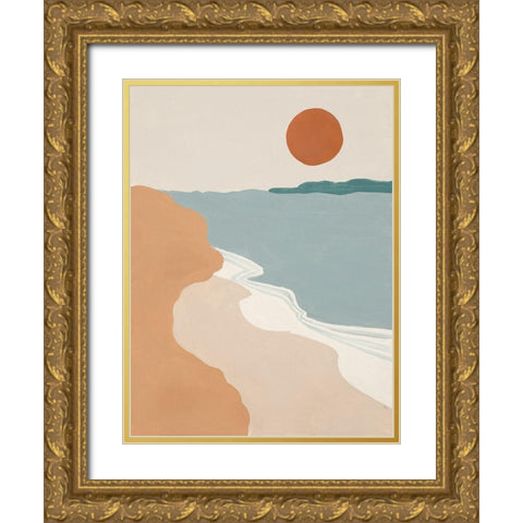 Mid Century Landscape I Gold Ornate Wood Framed Art Print with Double Matting by Pinto, Patricia