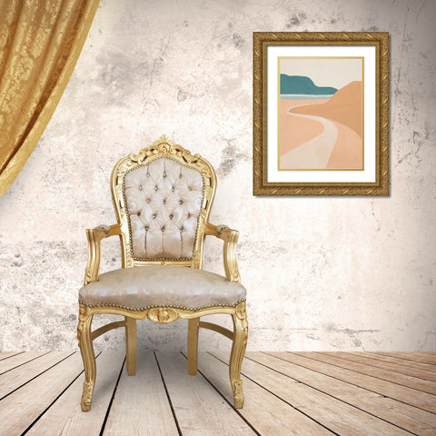 Mid Century Landscape II Gold Ornate Wood Framed Art Print with Double Matting by Pinto, Patricia