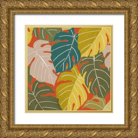 Back To Nature On Orange Gold Ornate Wood Framed Art Print with Double Matting by Pinto, Patricia