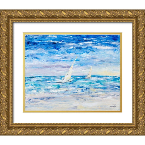Follow The Trade Winds Gold Ornate Wood Framed Art Print with Double Matting by DeRice, Julie