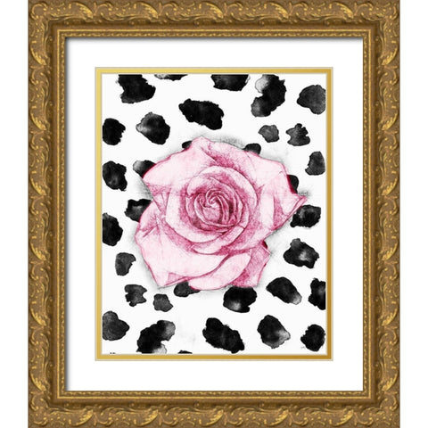 Dalmation Rose I Gold Ornate Wood Framed Art Print with Double Matting by Medley, Elizabeth