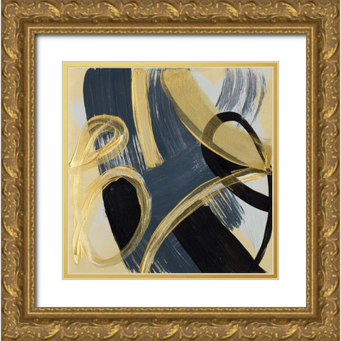 Give It A Swirl I Gold Ornate Wood Framed Art Print with Double Matting by Loreth, Lanie