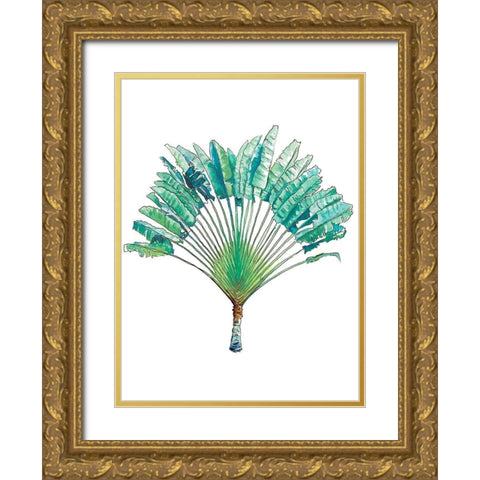 Travelers Palm Gold Ornate Wood Framed Art Print with Double Matting by Pinto, Patricia