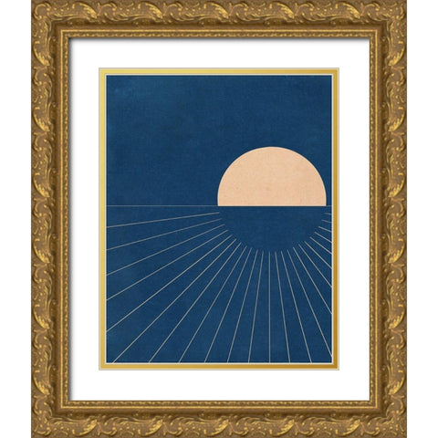 Mod Sunset Gold Ornate Wood Framed Art Print with Double Matting by Navas, Emily