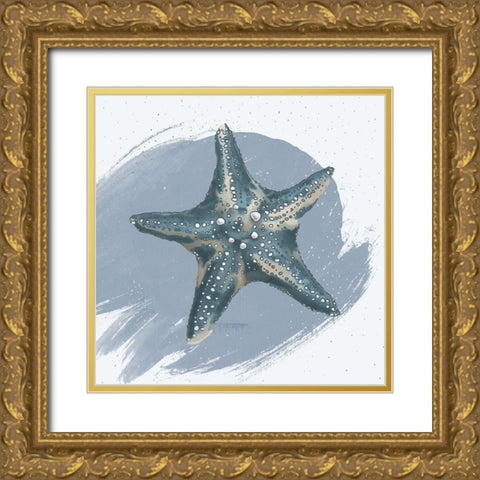 Starfish Gold Ornate Wood Framed Art Print with Double Matting by Sheppard, Lucca