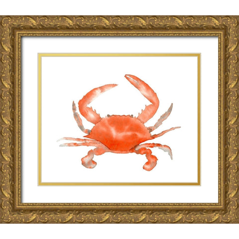Crab Gold Ornate Wood Framed Art Print with Double Matting by Price, Lucille