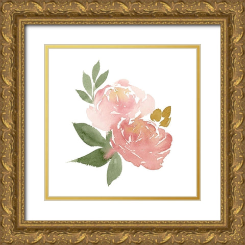 Emma Rose I Gold Ornate Wood Framed Art Print with Double Matting by Price, Lucille
