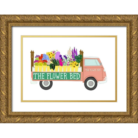 Flower Bed Gold Ornate Wood Framed Art Print with Double Matting by Bucheli, Jen