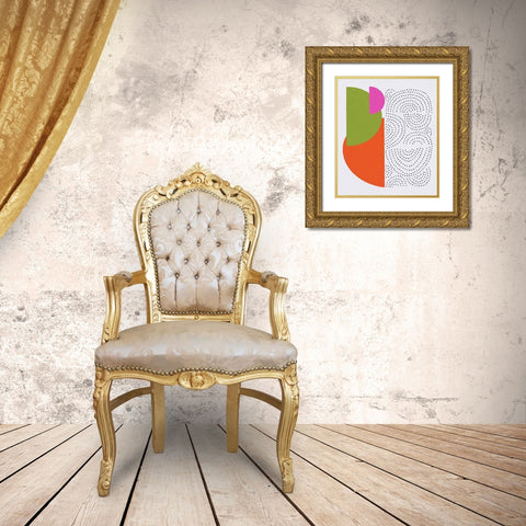 Minimalist Mod Arcs Gold Ornate Wood Framed Art Print with Double Matting by Bucheli, Jen